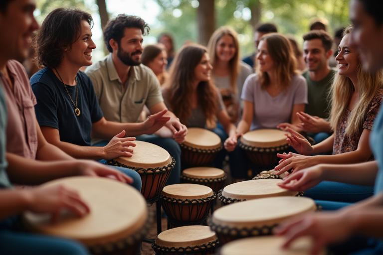 Cercle de percussion à Lyon