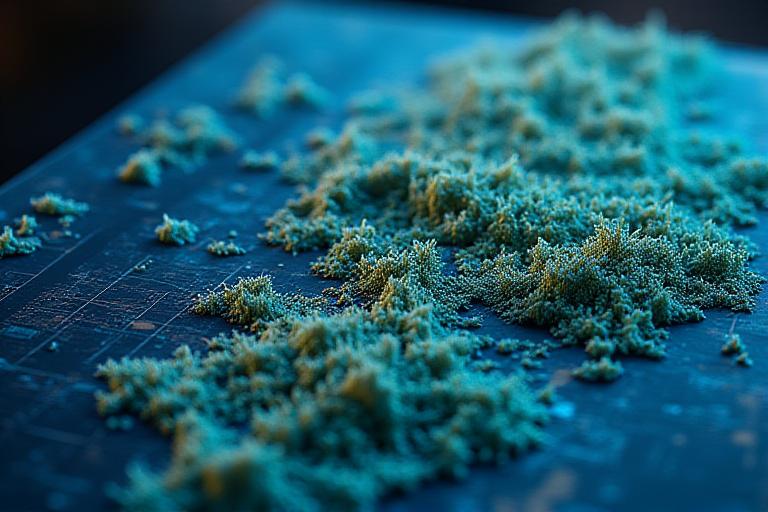 Modèle 3D détaillé d'un terrain rural avec courbes de niveau et données topographiques, affiché sur un écran d'ordinateur.